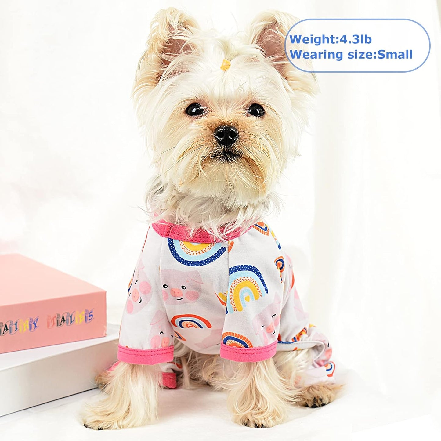 Dog Pajamas Pjs Summer Fall Dog Clothes for Small Dogs Girl - Boy - Medium Size Dogs, Soft Stretchy Puppy Clothes Doggie Onesies Cat Pet Jammies Outfit (Pig Pink, X-Small)
