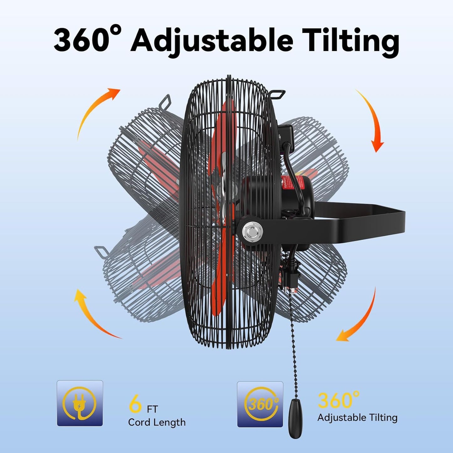 12 Inch Wall Fan Pro Series - Indoor High Velocity Wall Mount Fan for Commercial, Residential, Warehouse, Covered Patio, Shop, Garage, Barn, Gazebo 3 Speed 2800 CFM UL Safety Listed