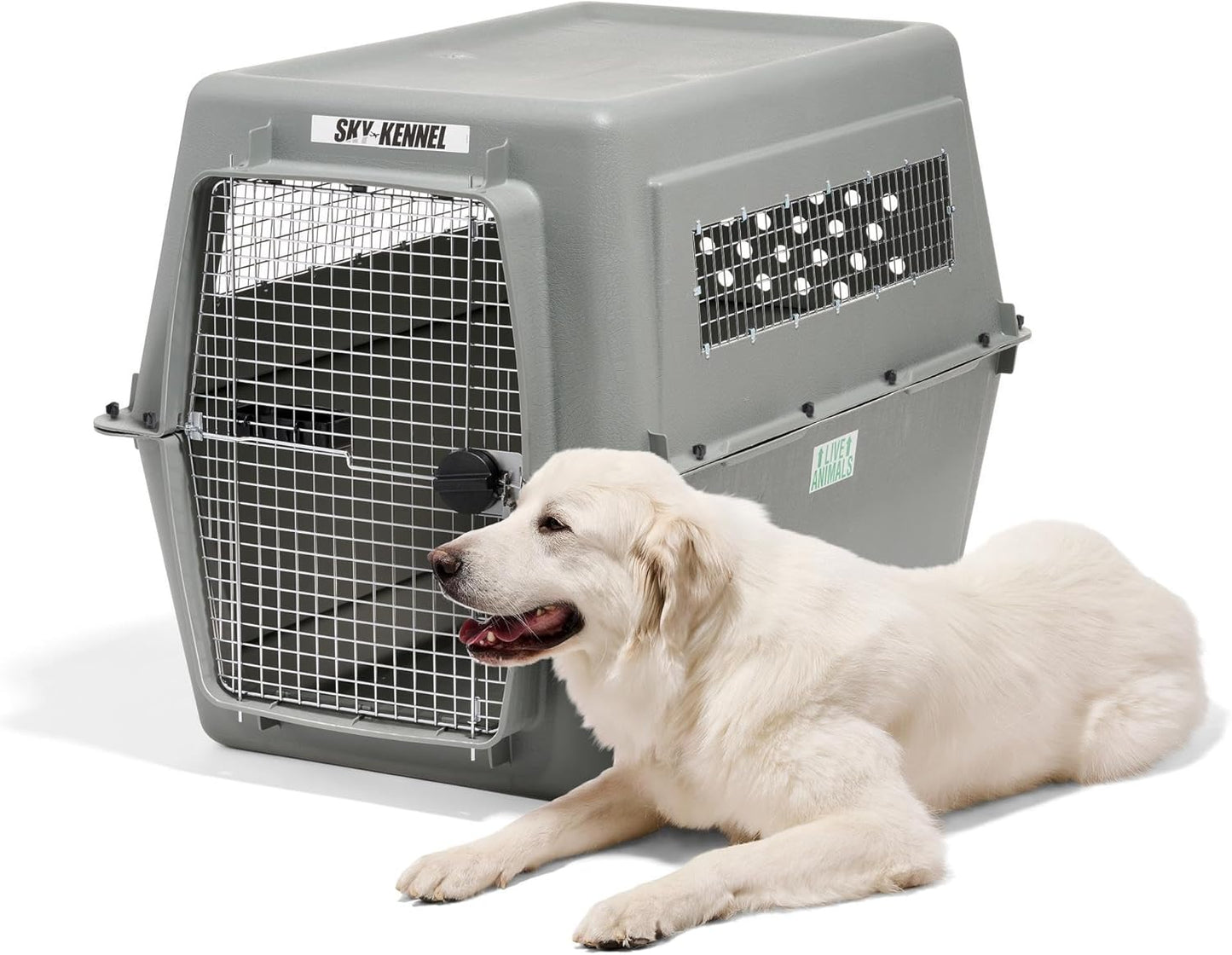 Petmate Sky Kennel - For Air and Travel, Airline Approved Dog Crate for Pets 90-125 lbs, Heavy Duty Dog Kennel, Made in the USA- 48 Inches