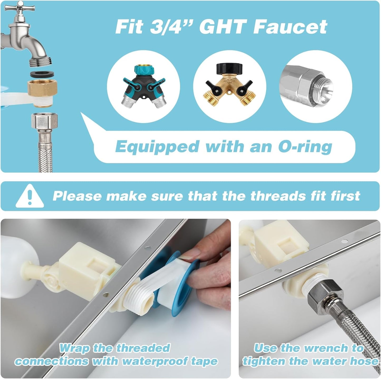 5 Gallon Automatic Dog Water Dispenser, Large Dog Water Bowl Dispenser for Outdoor, Stainless Steel Pet Bowl for Waterer Auto Fill Pet Waterer for Livestock Dogs Cats Chicken Fit 3/4'' GHT Faucet