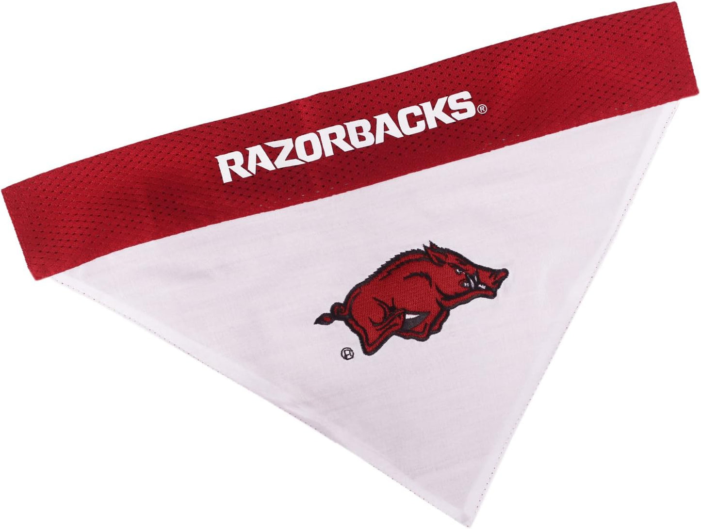 Pets First Collegiate Pet Accessories, Reversible Bandana, Arkansas Razorbacks, Large/X-Large