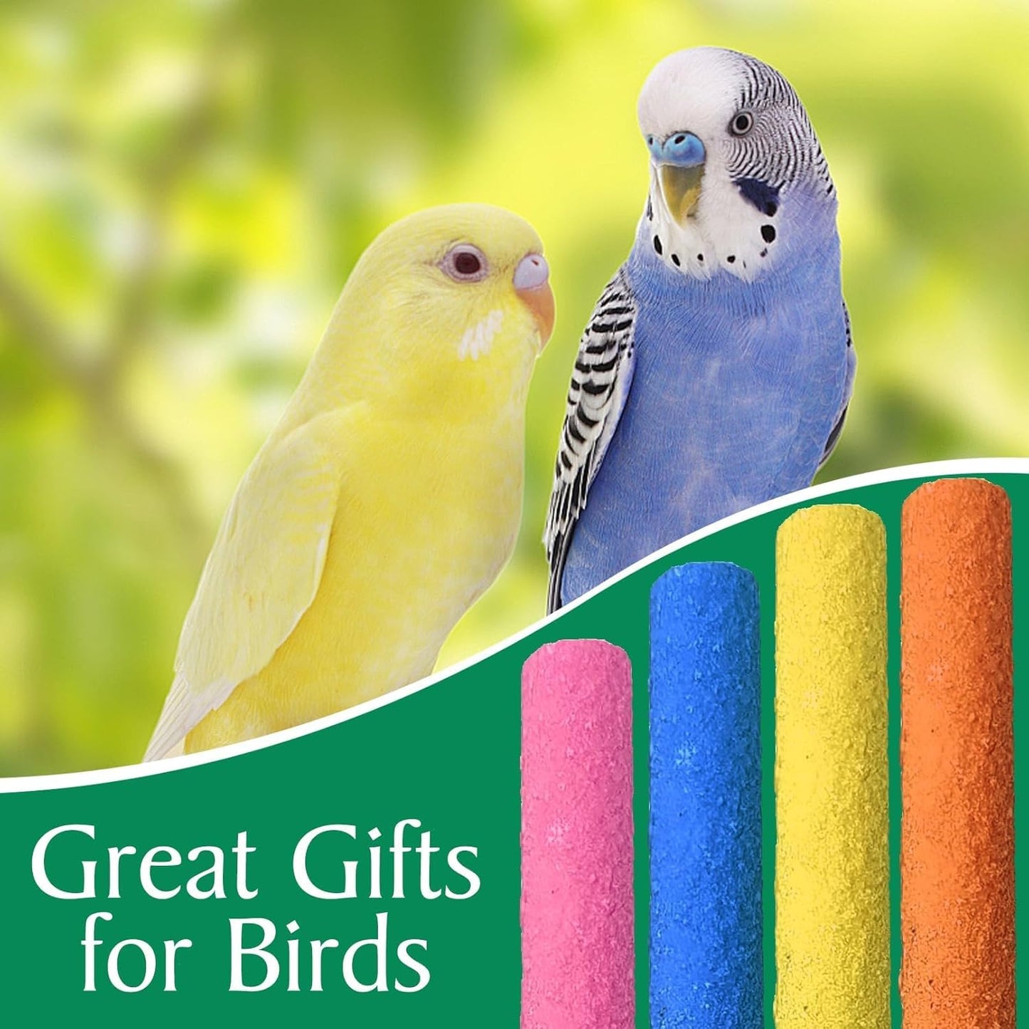 Hamiledy Bird Grinding Perch for Parrots Sand Bird Perches Claw Trim Cage Perches for Parakeets Cockatiels Lovebirds Canaries Green Cheeked Conures and Similarly Sized Birds(8 Pcs 0.78 in Diameter)