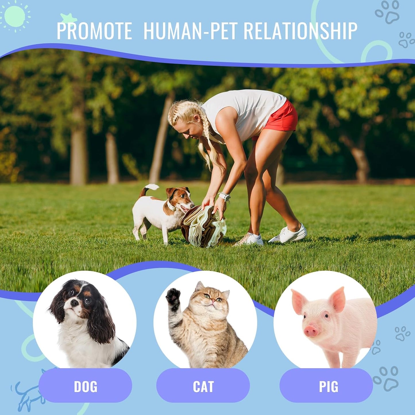 Pet Snuffle Ball, Puzzle Sniffing Interactive Dog Ball for Blind Dogs Training Stress Relief Dog Enrichment Toys Treat Machine Washable (Milk Tea Brown, 10cm)