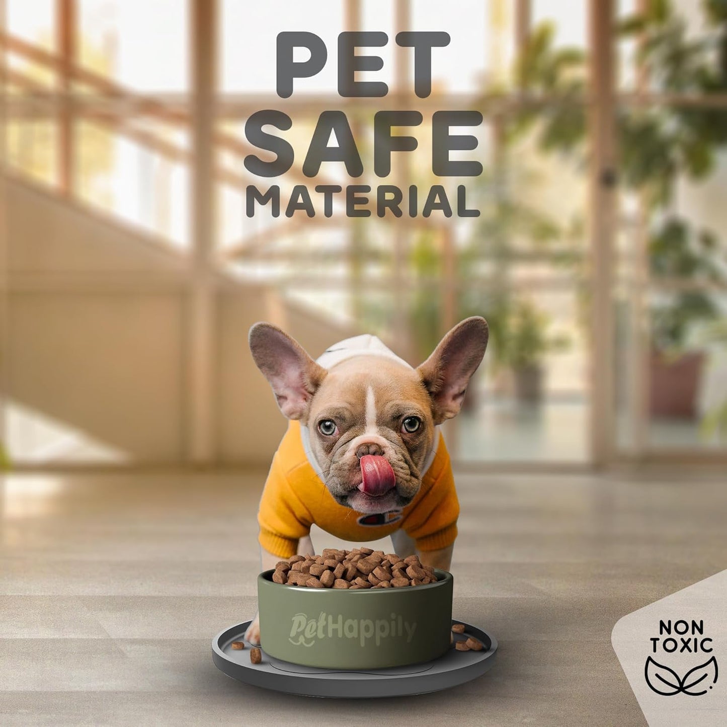 Dog Food Mat Round 10" - Raised Edges Dogs Mat for Food and Water Prevent Spill, Waterproof Cat Food Mats Protect Floors, Easy Clean Dog Bowl Mats for Food and Water, Silicone Pet Feeding Placemats