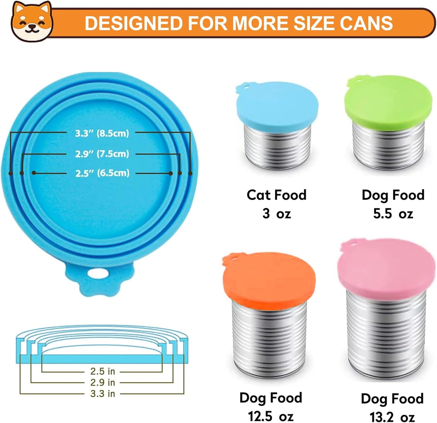 2 Pack Pet Food Cans Lids, Silicone Food Can Covers for Dog and Cat, BPA Free/Food Safe/Universal, One Fit Most Standard Size Food Can Top Blue/Dark Green, CWGTG01