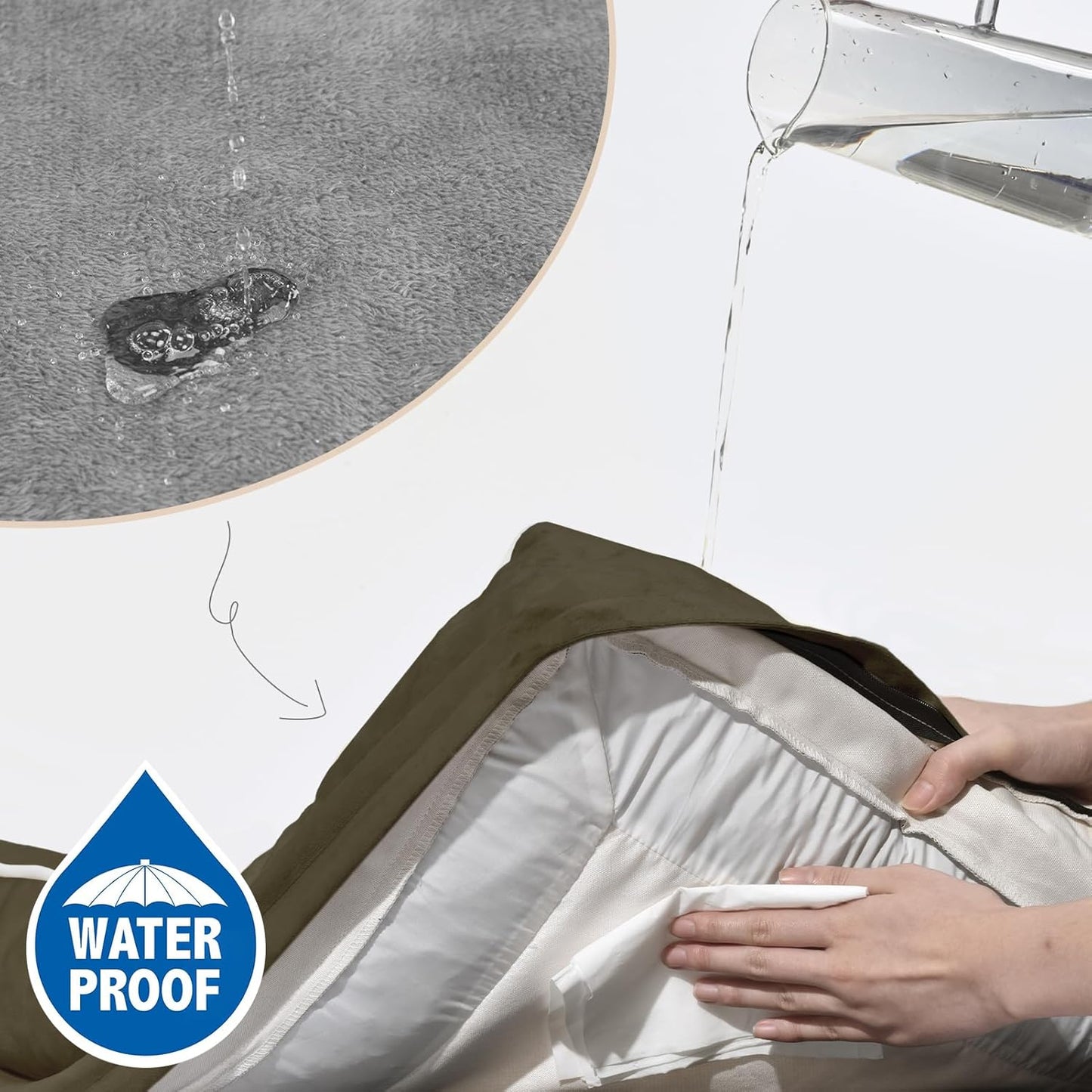 Comfort Expression Jumbo Breed Dog Bed, Large Dog Bed for Extra Large Dogs, Waterproof Orthopedic Dogs Beds, PV Washable Sofa Beds with Removable Cover & Non-Slip Bottom(Jumbo,Dark Green)