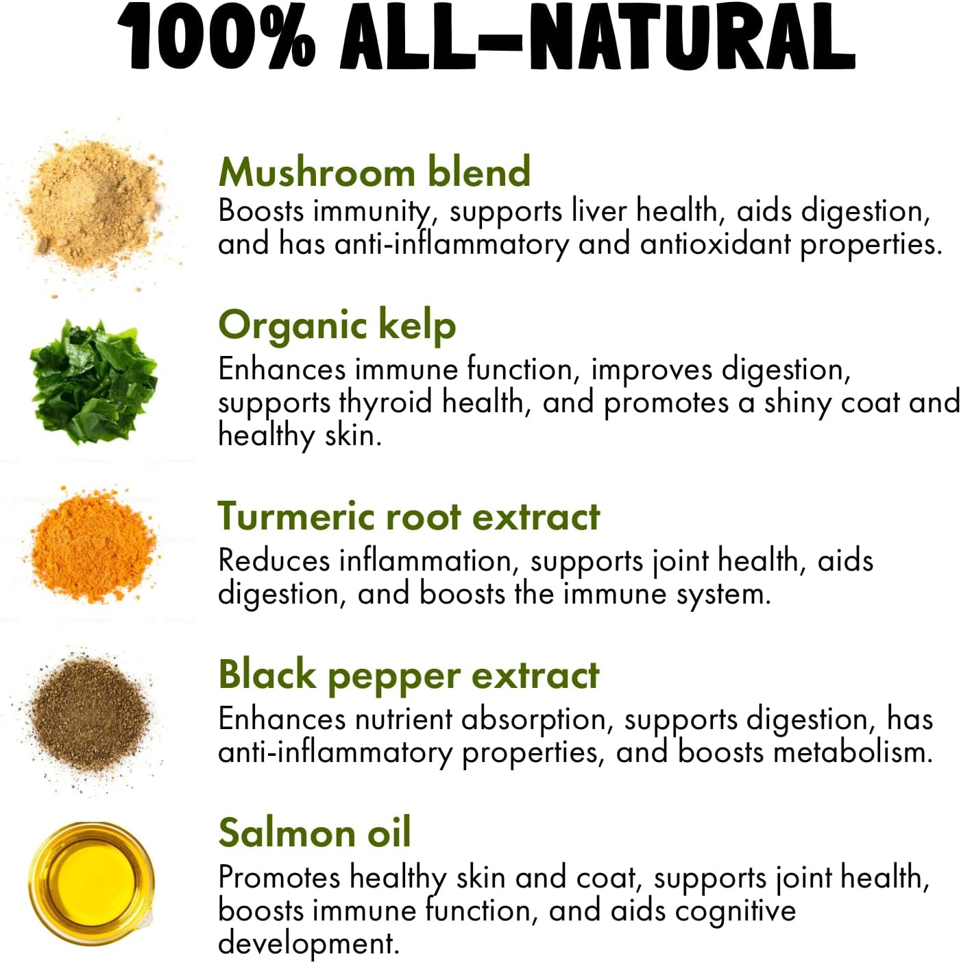 Mushroom Complex Treats for Dogs with Reishi, Shiitake, and Turkey Tail Mushrooms for Cognition and Immune Boosting Supports Digestive Health and Reduces Inflammation DHA EPA Turmeric Kelp (120pcs)