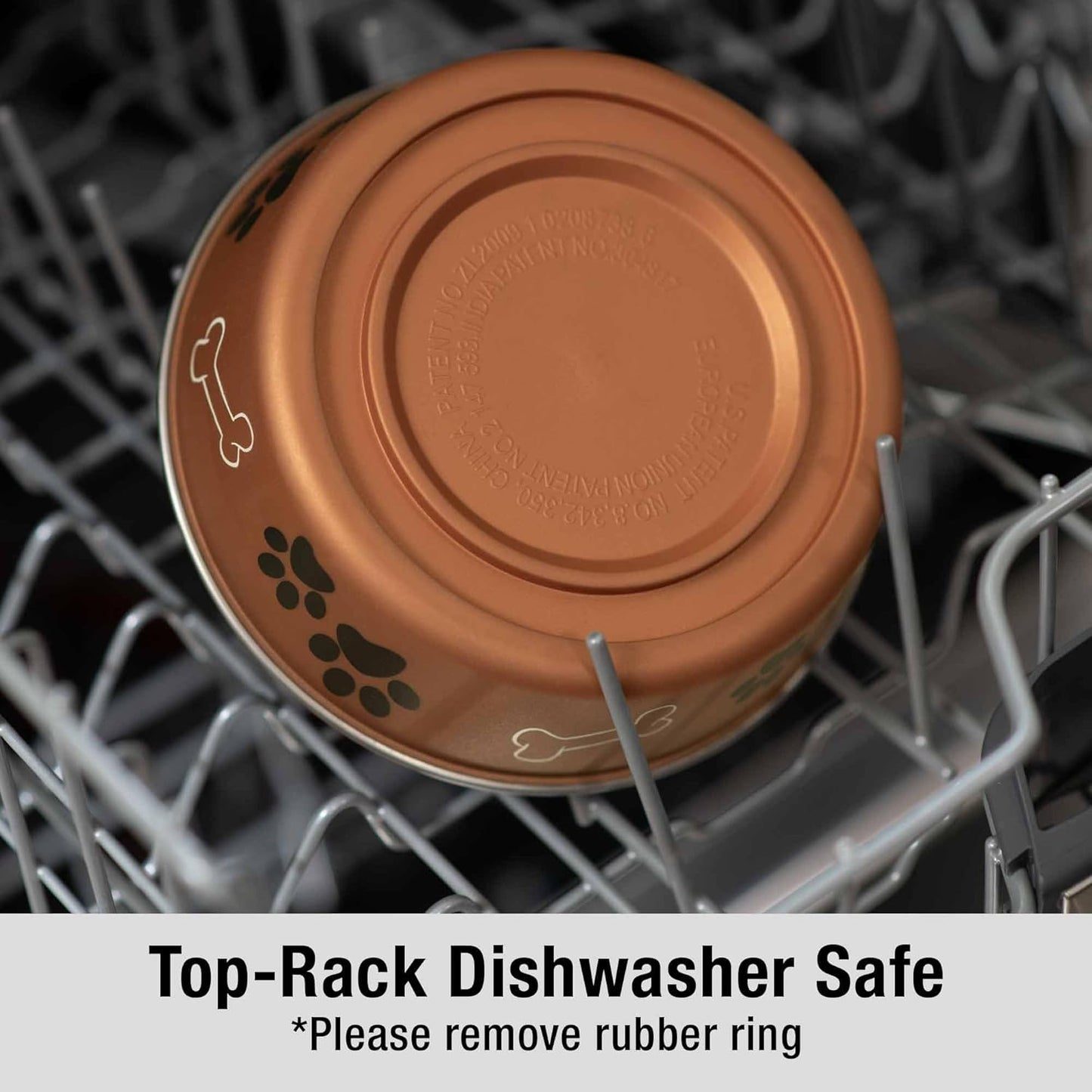 Loving Pets Bella Dog Bowls- Stainless Steel Dog & Cat Bowls - Spill Proof Dog Food Bowl, Cat Bowl, Puppy Essentials & Pet Supplies Great for Home & Travel (Large 35-65 lbs, Copper)