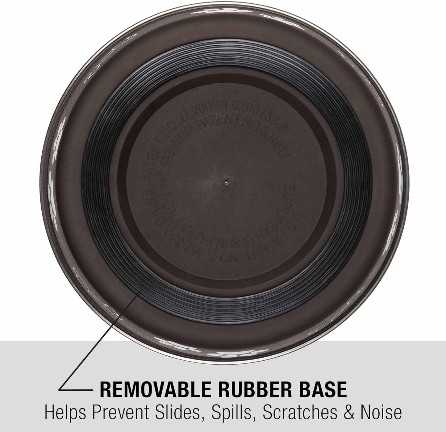 Loving Pets Bella Dog Bowls- Stainless Steel Dog & Cat Bowls - Spill Proof Dog Food Bowl, Cat Bowl, Puppy Essentials & Pet Supplies Great for Home & Travel (X-Large 65-100lbs, Espresso)