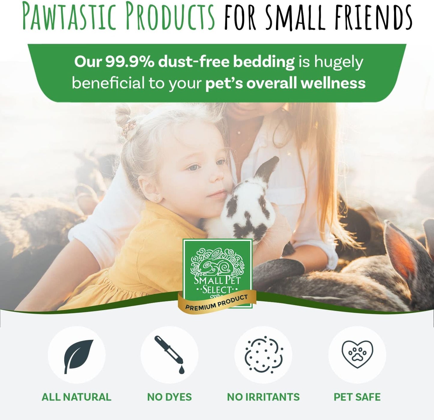 Small Pet Select Premium Natural Aspen Bedding, Animal Bedding for Small Indoor and Outdoor Pets, Made in The USA, Jumbo Size 282 L (2 Pack, 141 L Each)