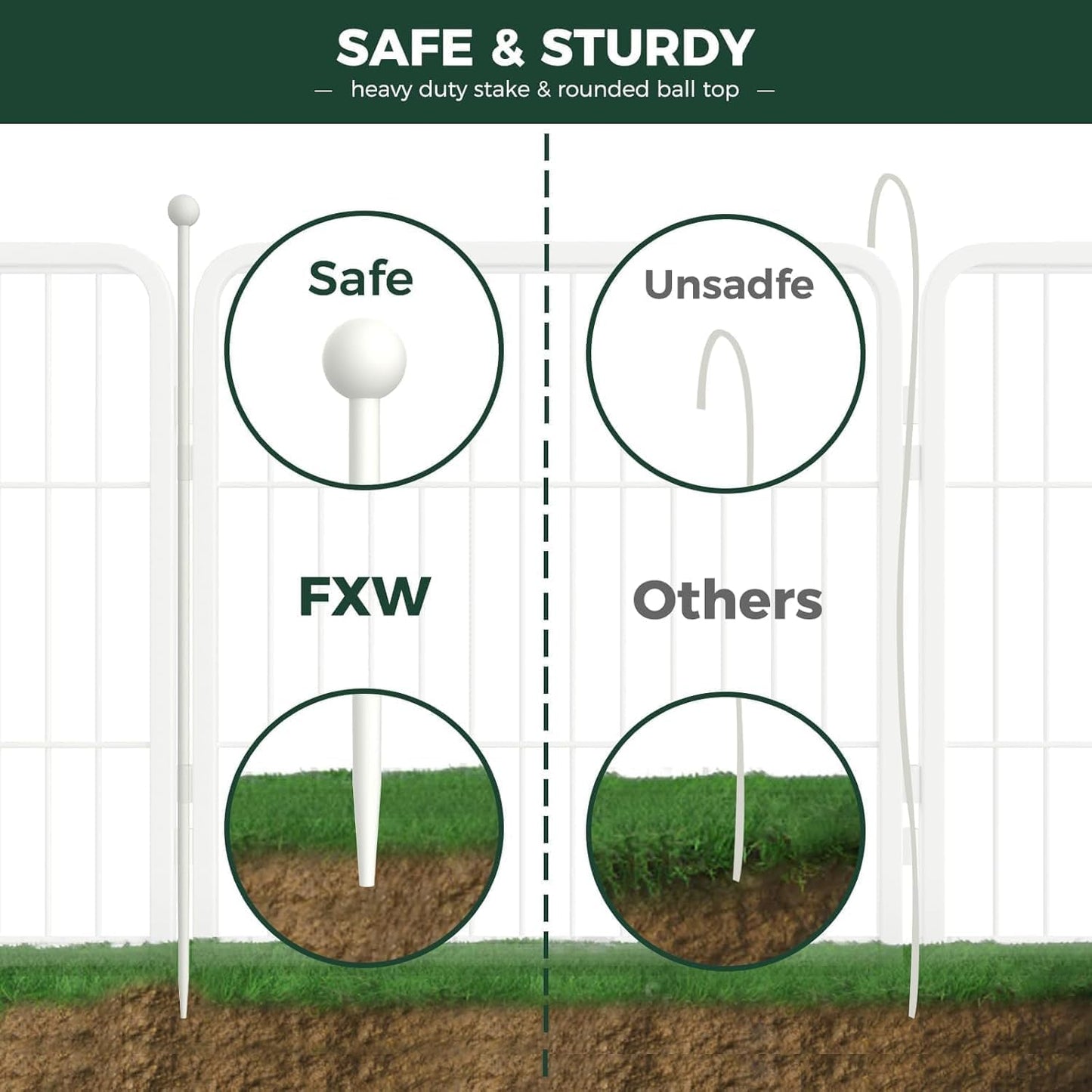 FXW Rollick Unleashed Dog Playpen for Indoor, Yard, RV Camping, 45 inch 8 Panels for Large Dogs, White│Patented
