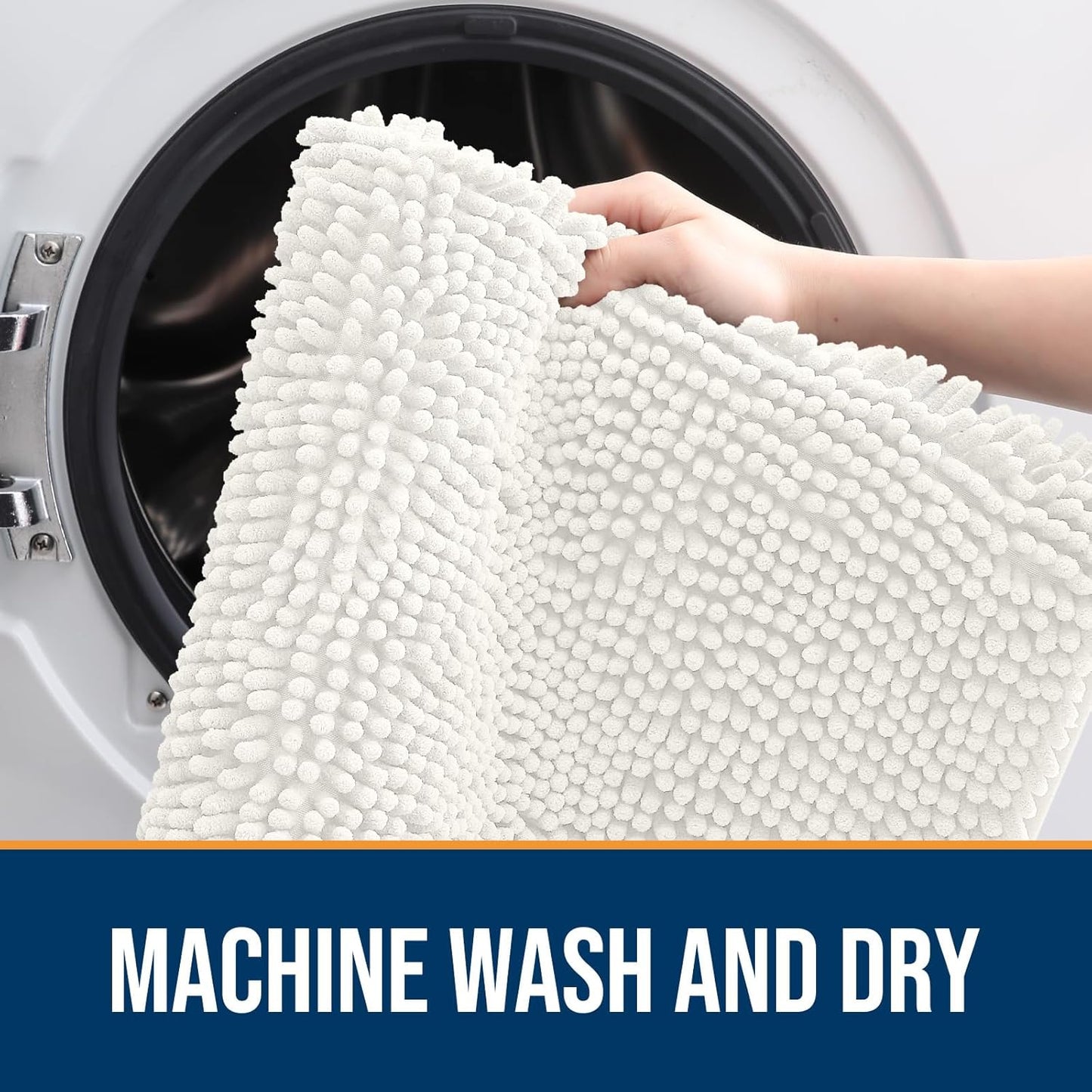 OLANLY Dog Door Mat for Muddy Paws 30x20, Absorbs Moisture and Dirt, Absorbent Non-Slip Washable Doormat, Quick Dry Chenille Mud Mat for Dogs, Entry Indoor Entryway Carpet for Inside Floor, Ivory