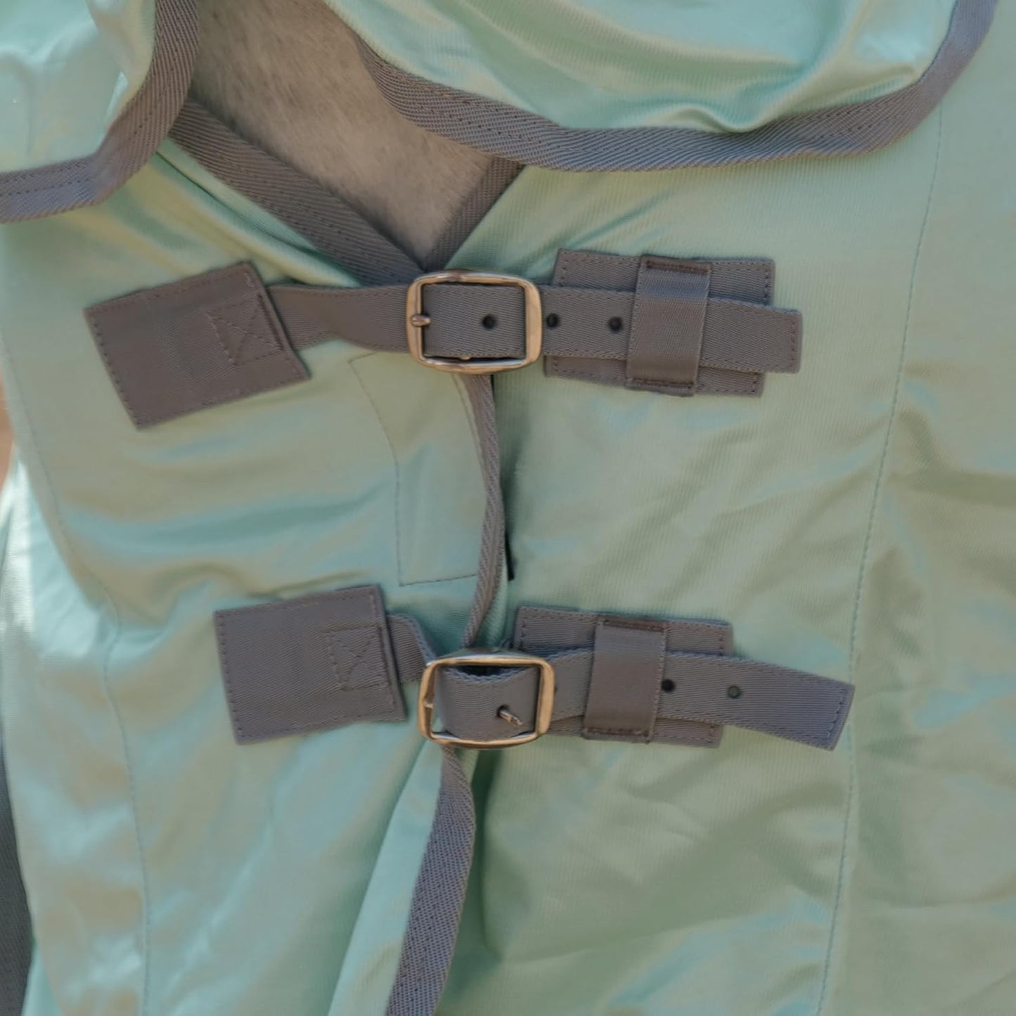 Horse Fly Sheet with Detachable Neck Cover & Belly Wrap, Adjustable Fly Sheet for Horses, Ventilated Airflow Mesh Equine Cooling Summer Flysheet Green 66