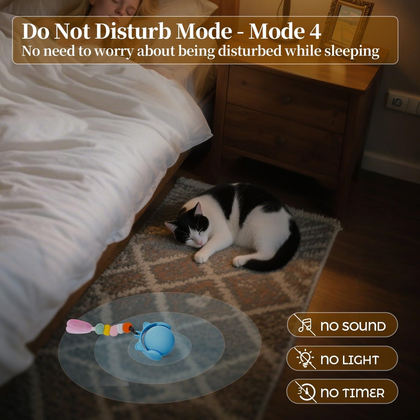 ORSDA Cat Toys for Indoor Cats, New Intelligent Voice Timing Touch Control Cats Ball, Simulate Mouse Sound Kitten Toy, Automatic Interactive Moving Cat Toy for All Ages