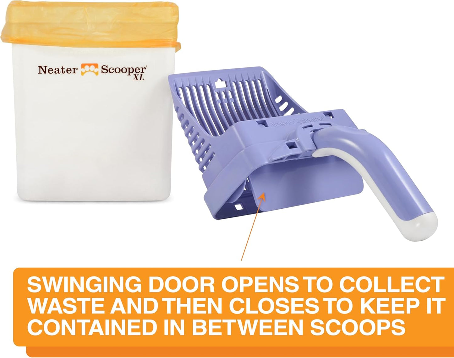 Neater Pet Brands Neater Scooper XL Cat Litter Scoop, 195 Refill Bags – Extra-Large Capacity Mess-Free Cat Litter Scooper with Bag for Large & Multiple Cats, Spill-Proof Litter Box Scooper with Holder