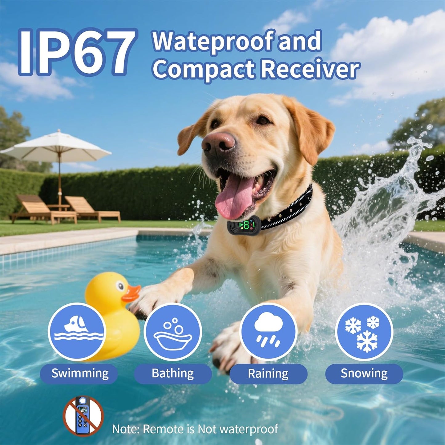 Dog Shock Collar/Medium/Small Dogs | Rechargeable Anti-Barking Training Collar,4900FT Dog Training Collar with Remote， IP67 Waterproof/4 Training Modes Adjustable Sensitivity Beep Vibration