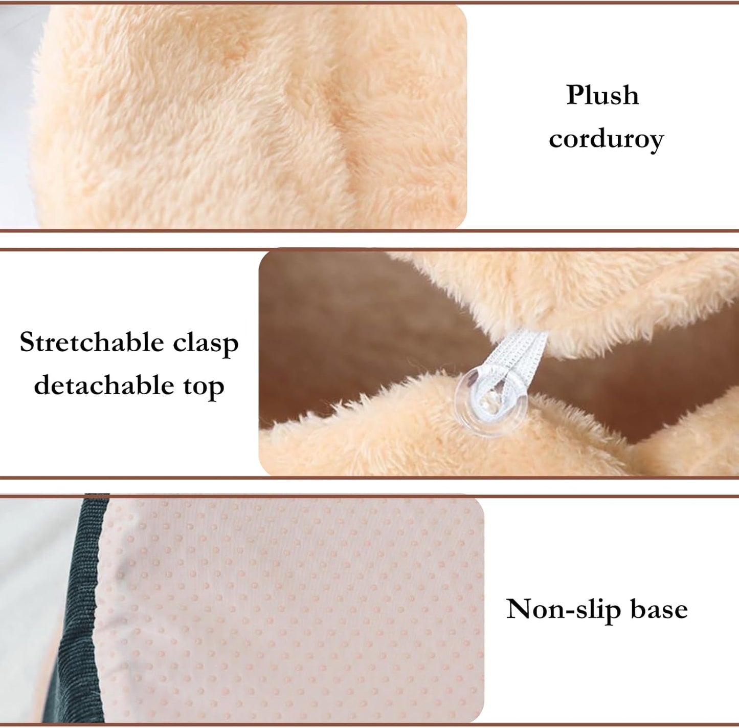 Cat Cave Bed – Plush, Warm & Calming Hideaway with Detachable Lid & Mat, Covered House for Indoor Kitten & Kitty (Yellow)