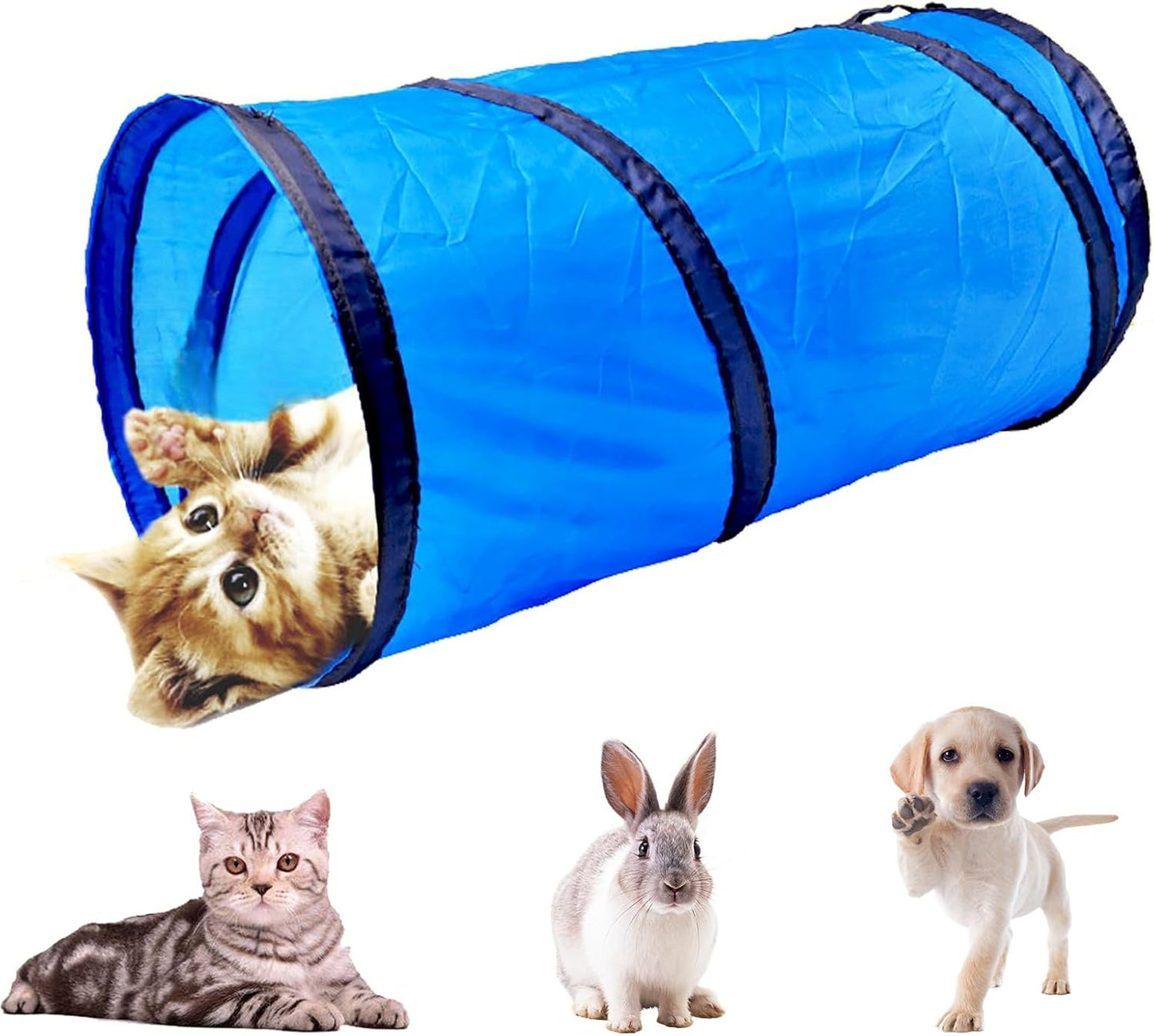 iCAGY Cat Tunnel for Indoor Cats Interactive, Rabbit Tunnel Toys, Pet Toys Play Tunnels for Cats Kittens Rabbits Puppies Crinkle Pop Up 20"