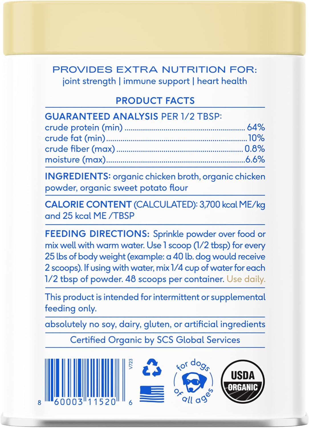 Native Pet Bone Broth for Dogs and Cats - Chicken Bone Broth Powder Dog Food Toppers for Picky Eaters - Provides Extra Nutrition for Joint Strength, Immune Support & Heart Health - 48 Scoops