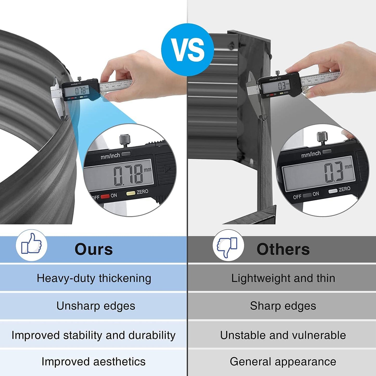 Land Guard 6×3×1 ft Galvanized Raised Garden Bed Kit， Raised Garden Boxes Outdoor, Oval Metal Raised Garden Beds for Vegetables, Flowers, Herbs（Grey）……