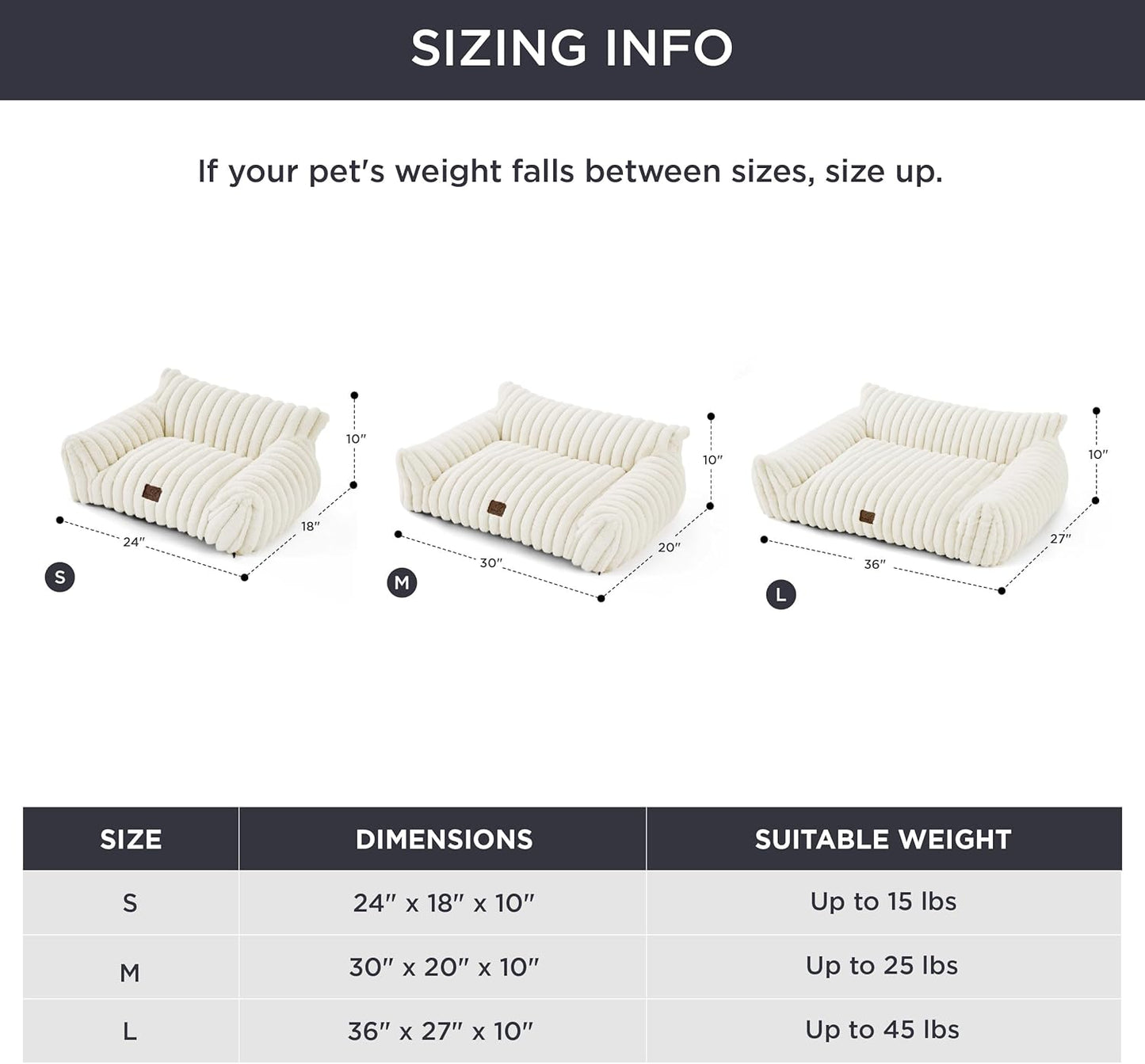 Bedsure Cute Dog Couch for Medium Dogs- Fluffy Pet Sofa, Dog Couch Bed with Removable, Washable Cover, Supportive Pet Bed for Medium Large Dogs, 36inch, Cream