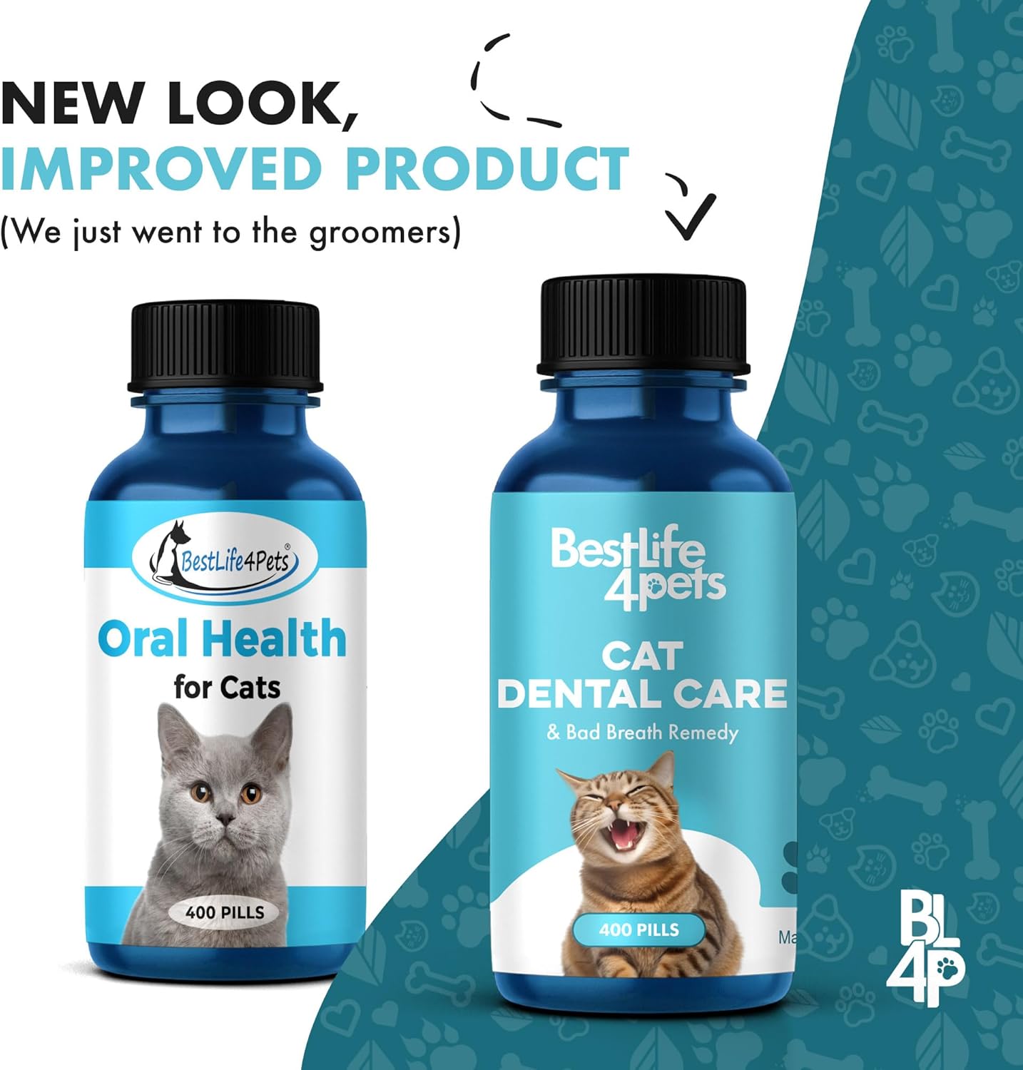 Cat Bad Breath & Oral Health Remedy, Natural Dental Care Cats Teeth, Mouth and Gums, Easy to Use Daily Supplement for Stomatitis, Gingivitis, Plaque & Tartar Control for Cats, 800 Small Pills