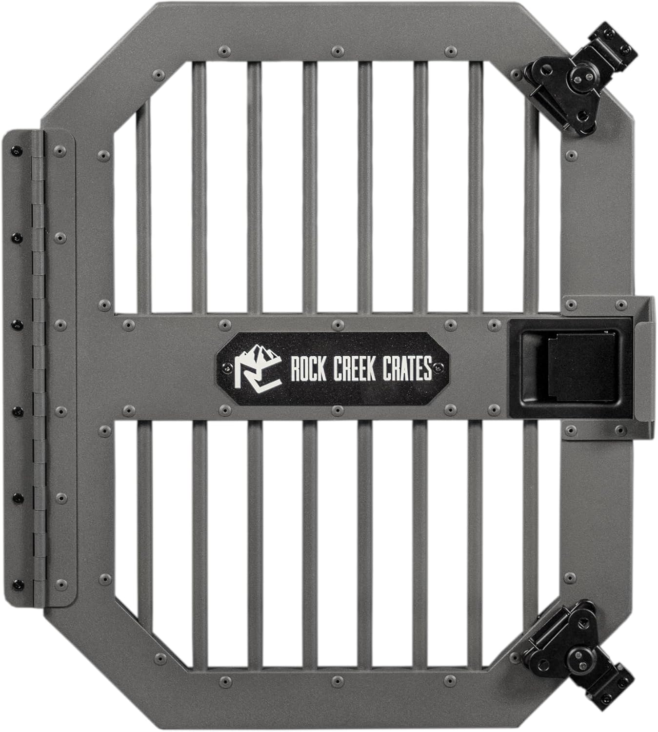 ROCK CREEK CRATES Collapsible Dog Crate: Meticulously Engineered, Durable Aluminum Construction, Non Slip Feet | 10 Year Warranty | Ideal for Indoor & Vehicle Use (White Snowfall, 30 Inch)