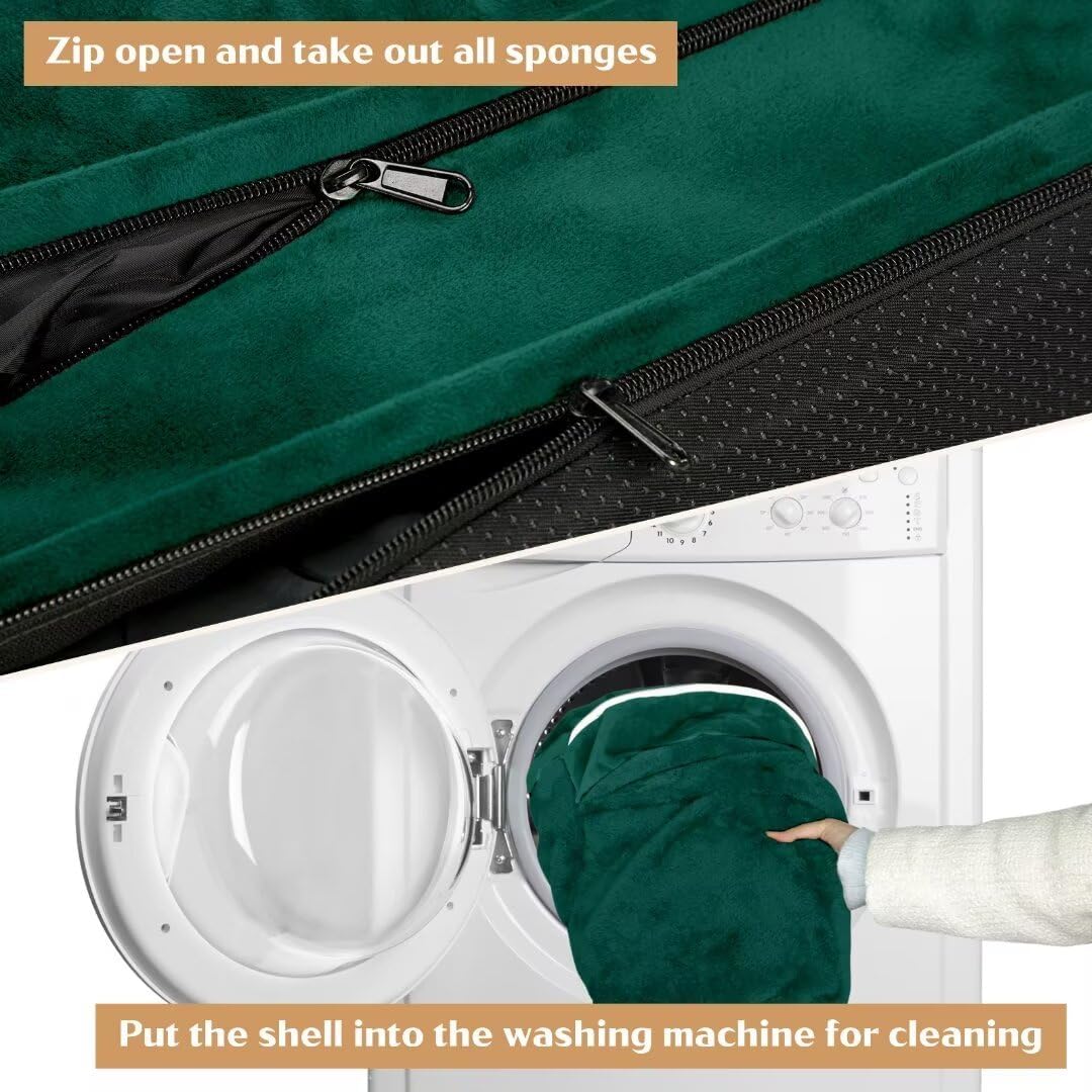 Comfort Expression Orthopedic Dog Bed Waterproof, XXL Dog Beds for Oversized Dogs, Washable Dogs Sofa Bed with Removable Cover & Non-Slip Bottom(XX-Large,Emerald)