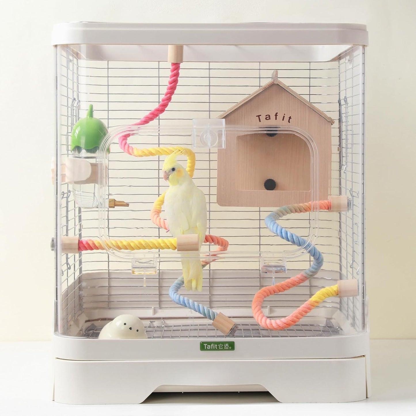 Multi-Color Rope Bird Perch Toys for Parrot Cage Stand, Climbing Swing Accessories for Cockatiel, Parakeets, Budgies, Lovebirds, Conures, Finches - 23.6 inch