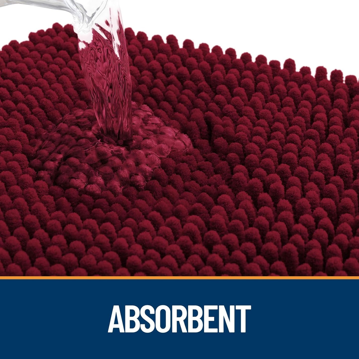 OLANLY Door Mat for Muddy Dog Paws 48x30, Ultra Absorbent Chenille Mud Doormat with Paw Print Design, Non-Slip Washable Doormat for Indoor Entryway, Quick-Dry Pet Bed Mats for Dirty Dogs, Burgundy