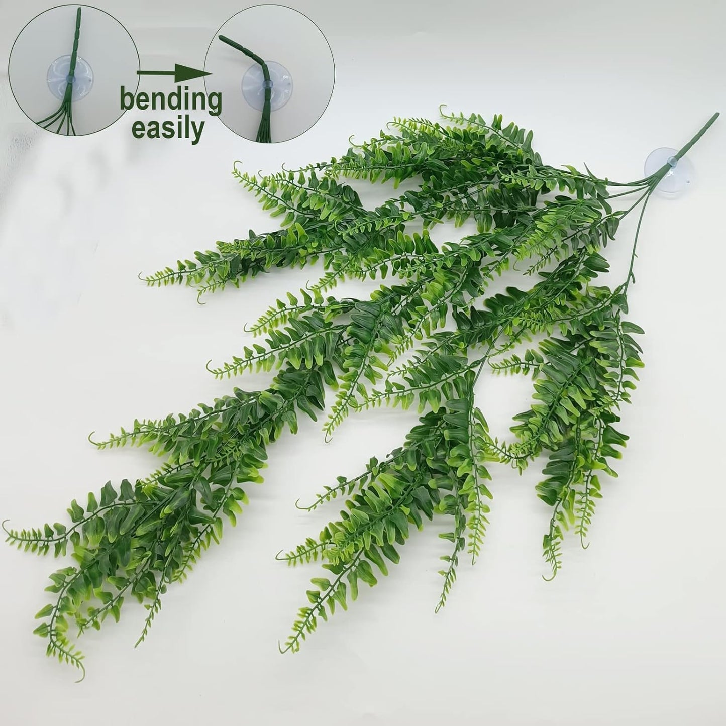 Reptile Plants for Bearded Dragon Tank Accessories, Terrarium Plant Artificial Decor for Snake Cage, Fake Plant for Leopard Gecko Habitat, Lizard Chameleon Ball Pythons (Group ABN)