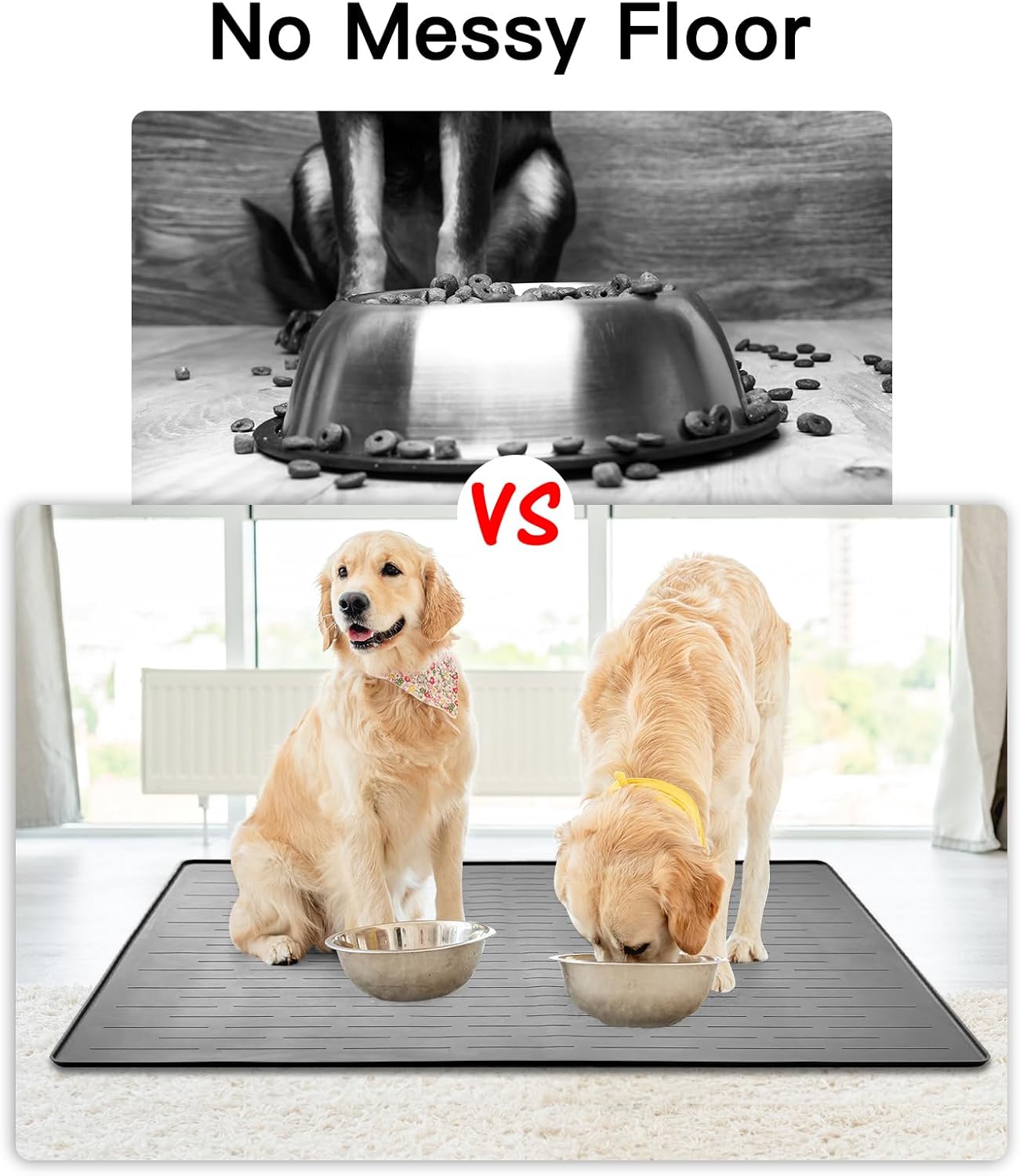 39.4"x29.5" Largest Pet Food Mat, Silicone Dog Mats for Food and Water, Nonslip Pet Feeding Mats for Floors,Dog Cat Bowl Mat with Raised Edges, Dark Brown