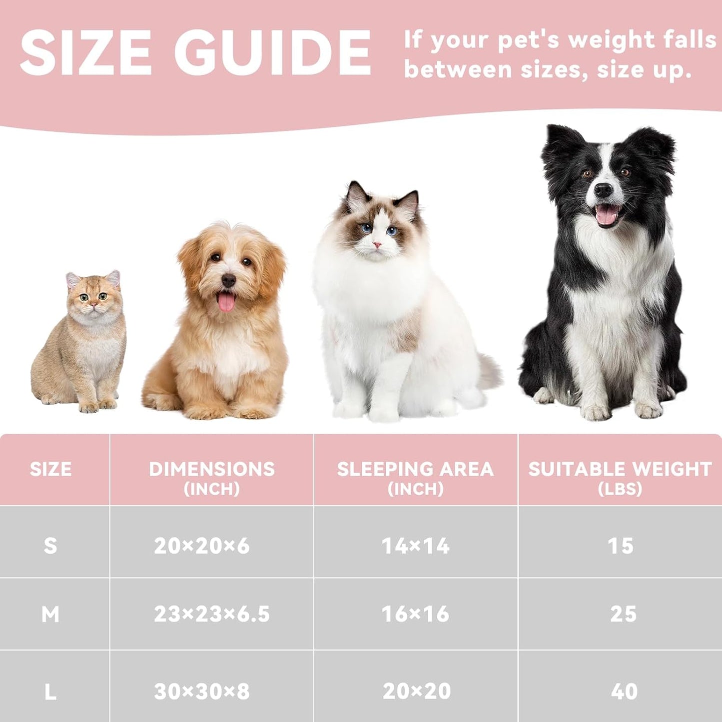 20in Cream Round Cat Dog Bed Gift for Large Medium Small Dogs Cats, Machine Washable Sleeping Sofa, Non-Slip Bottom Breathable Soft Calming Pet Cuddler for Indoor/Outdoor/Car/Cage