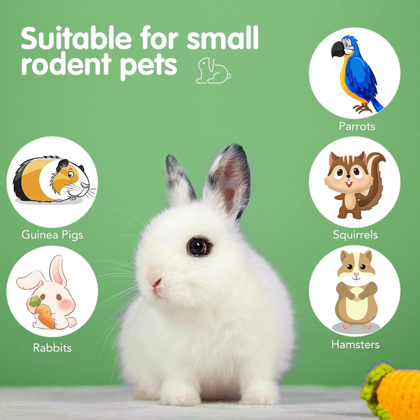 VESPRO Bunny Teys for Rabbits Hamster/Guinea Pig Toys Natural Timothy Hay Sticks chew Treats and Balls for Rabbit, Bunny, chinehila, Guirea Pig, Hamster, Bunny Teeth Care