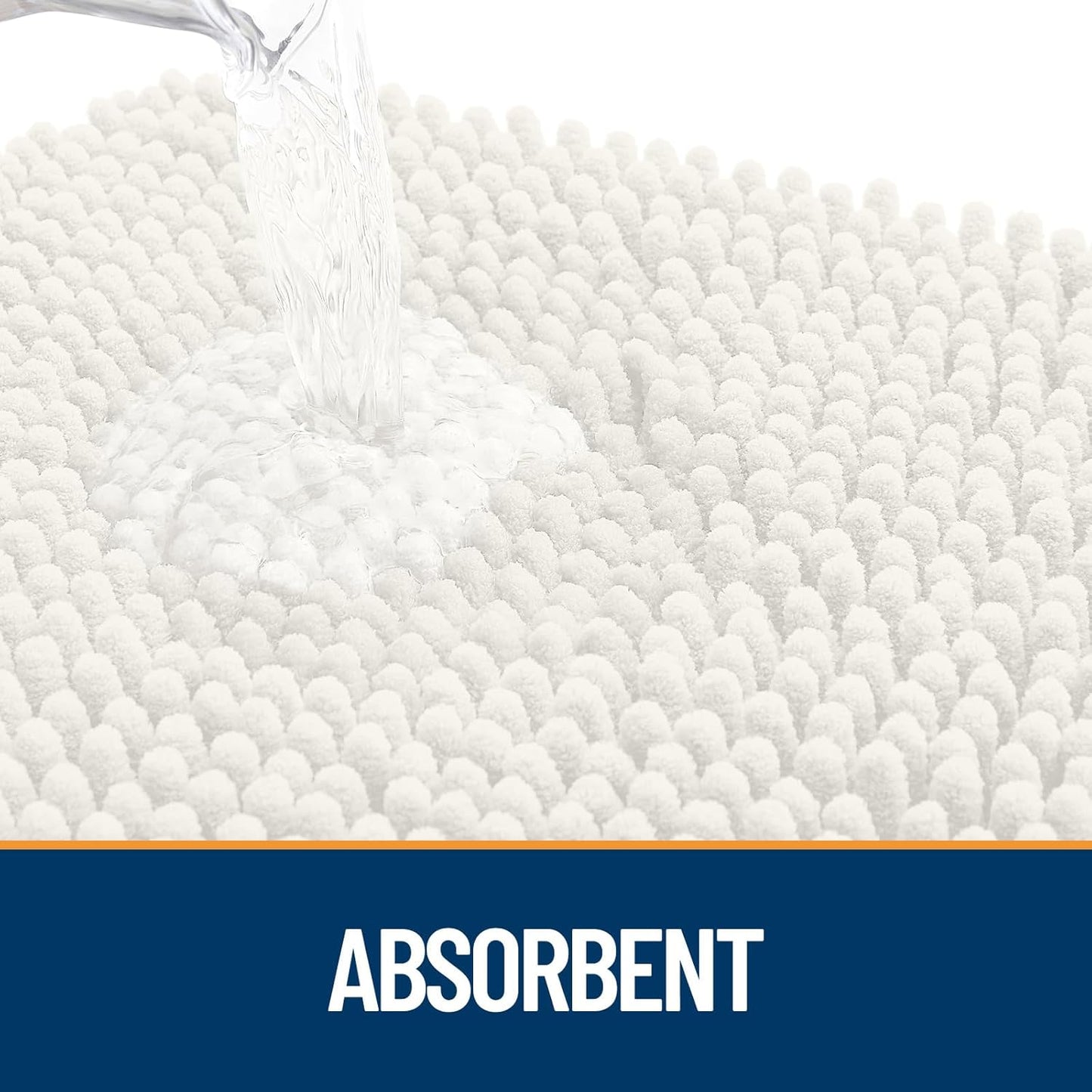 OLANLY Dog Door Mat for Muddy Paws 59x24, Absorbs Moisture and Dirt, Absorbent Non-Slip Washable Doormat, Quick Dry Chenille Mud Mat for Dogs, Entry Indoor Entryway Carpet for Inside Floor, Ivory