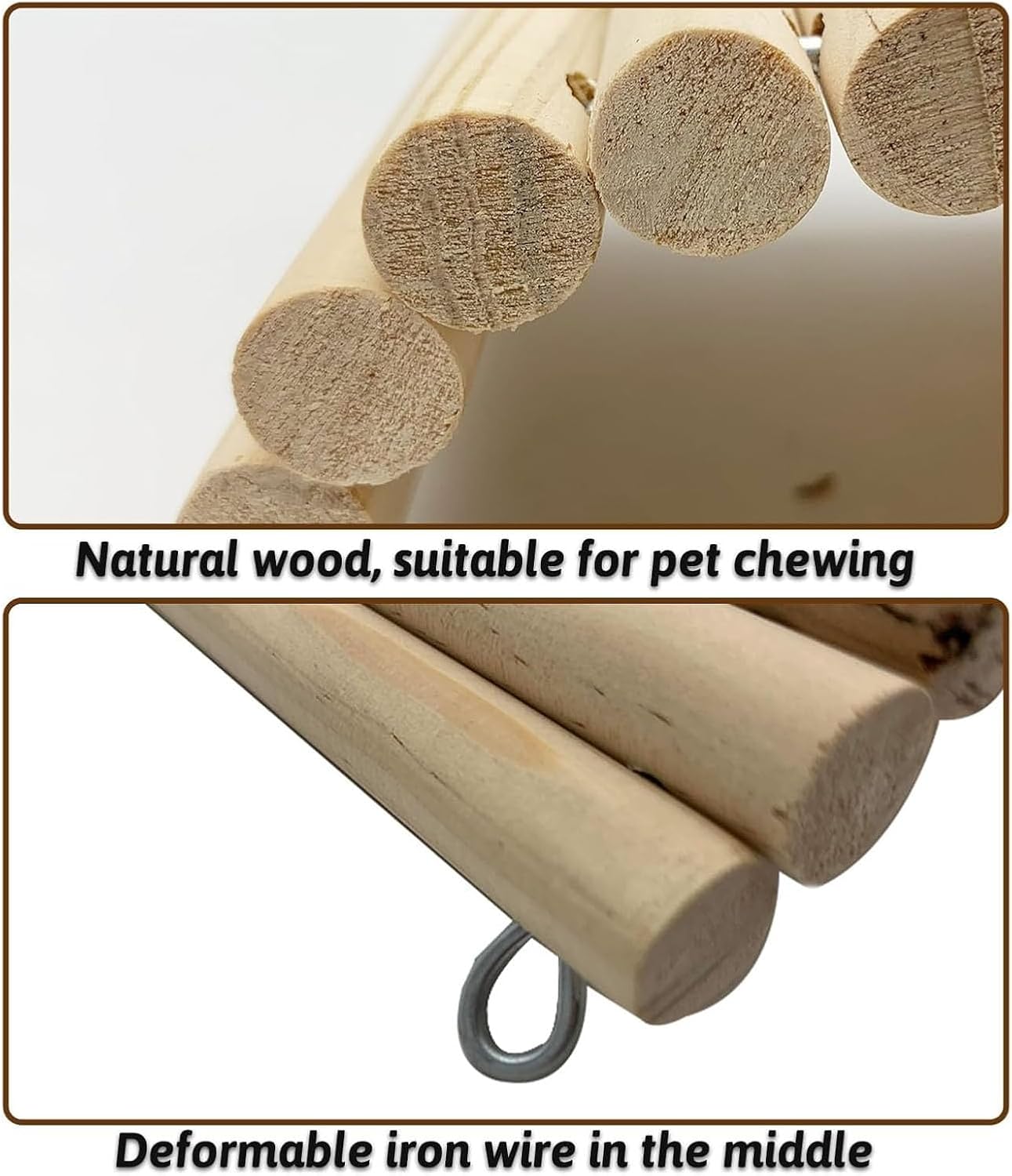 Hamiledyi 15.66 x 7.8 inch Wooden Reptile Hideout, Bearded Dragon Bendy Bridge, Reptiles Hide Cave Habitat Decor, Climbing Ladder Hiding Hut for Lizards Gecko Spiders Snakes Tortoise