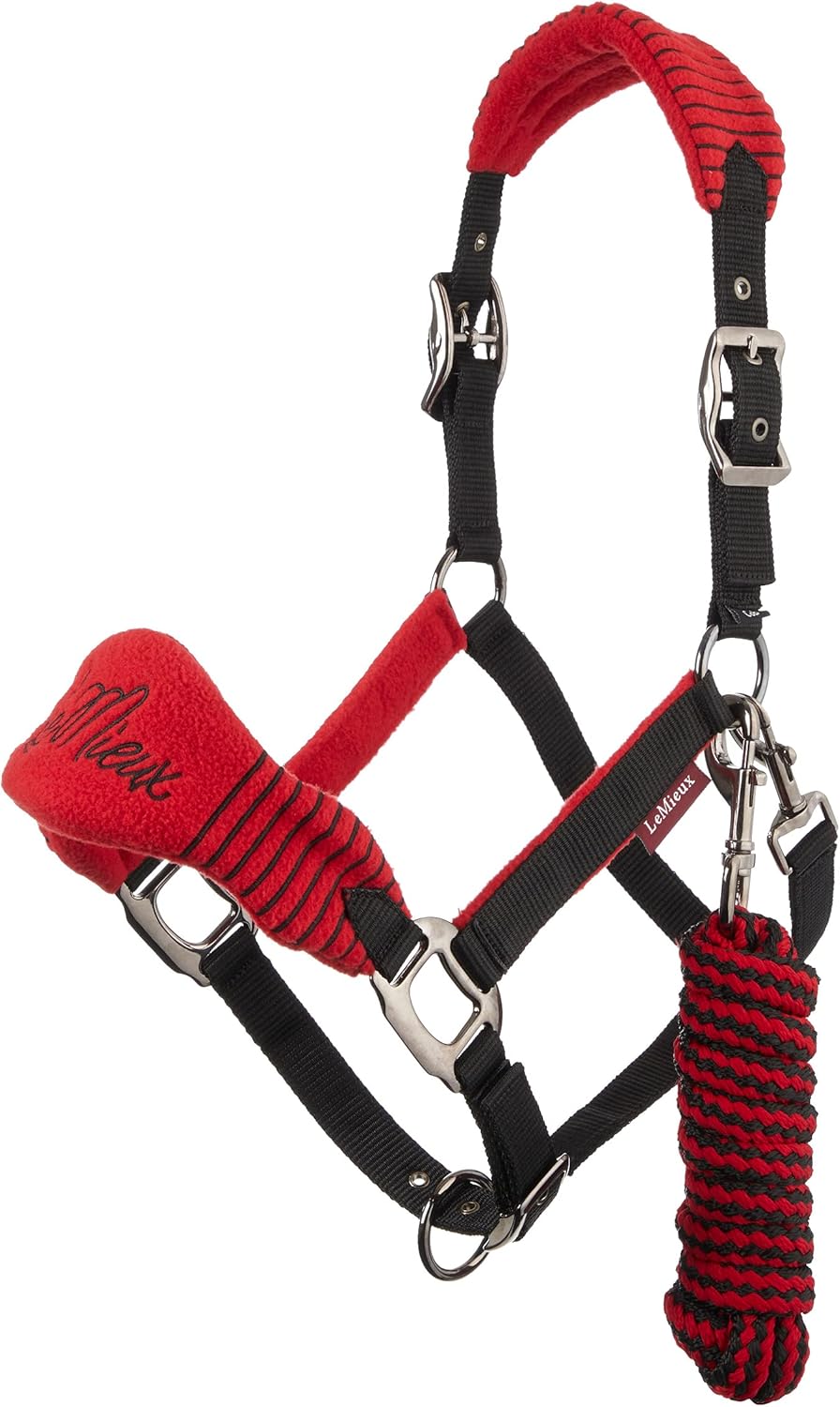 LeMieux Vogue Fleece Headcollar - Halter & Leadrope - Extra Padding, Adjustable at Curb and Poll Strap