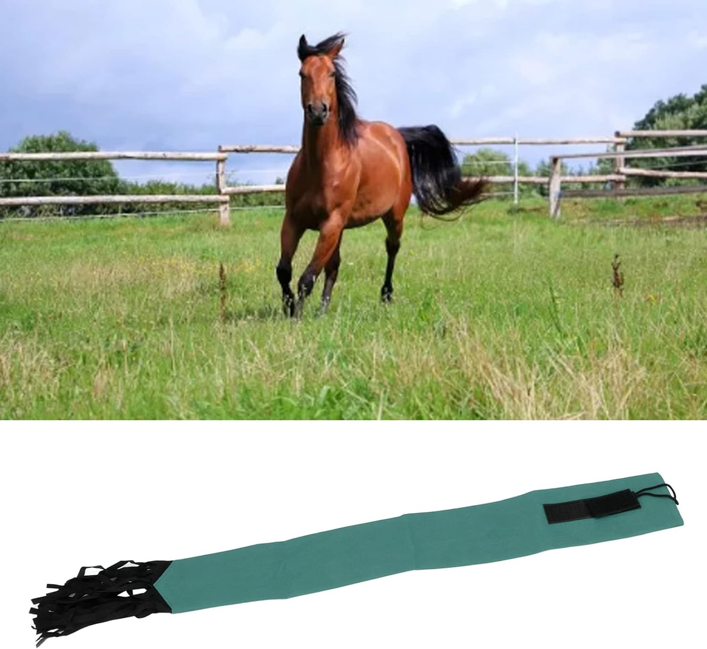 GLOGLOW Horse Tail Bag, Design Horse Tail Guard with Fringe for Keep Tail and Protected (Green)