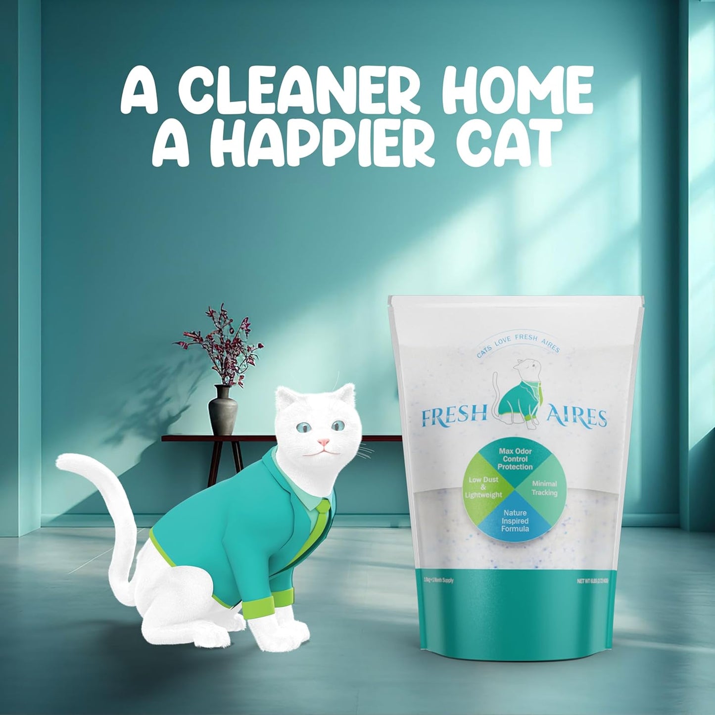 Silica Crystal Cat Litter – Unscented, Lightweight, Non-Clumping, Low Dust & Tracking, Long-Lasting Odor Control for Cats and Kittens – 6 lb Bag of Crystal Litter