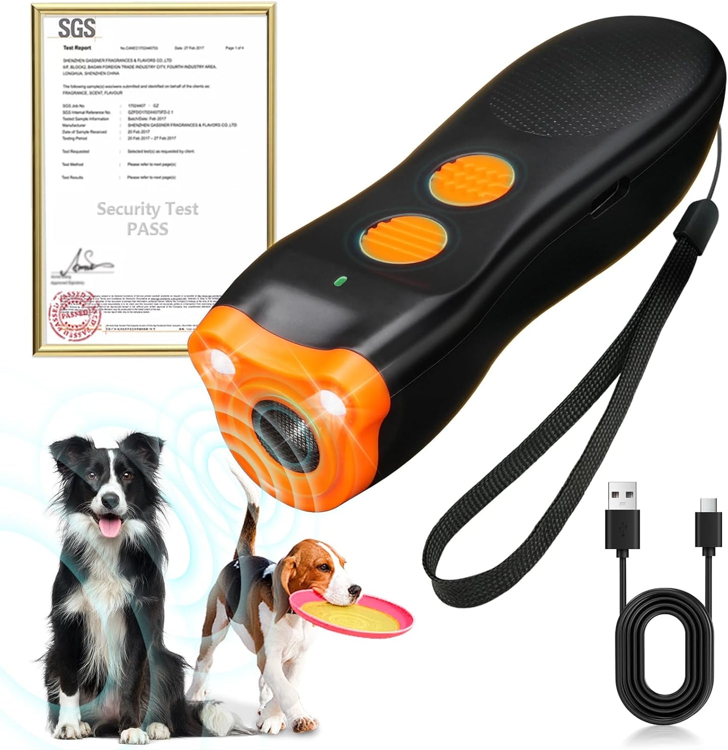 2025 Upgraded Dog Bark Deterrent Devices【Efficiency Increased 200%】【 1S Quick Response 】 100% Pet Safe, 3-in-1 Ultrasonic Dog Bark Deterrent Suitable for Indoor and Outdoor Use