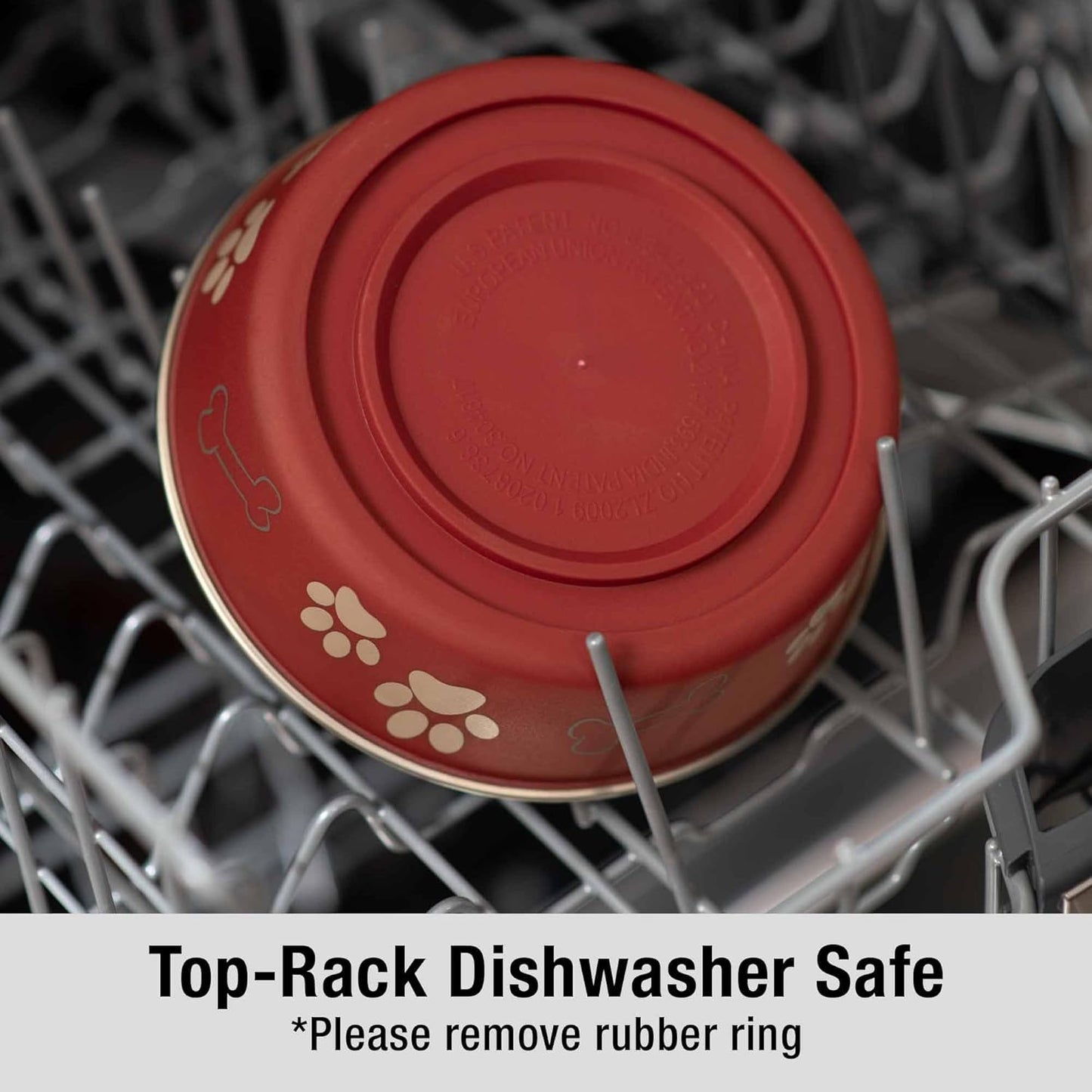 Loving Pets Bella Dog Bowls- Stainless Steel Dog & Cat Bowls - Spill Proof Dog Food Bowl, Cat Bowl, Puppy Essentials & Pet Supplies Great for Home & Travel (Large 35-65 lbs, Merlot)