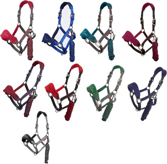 LeMieux Vogue Fleece Headcollar - Halter & Leadrope - Extra Padding, Adjustable at Curb and Poll Strap