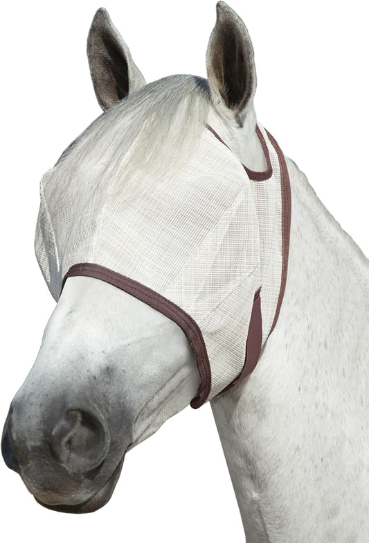 Kensington Fly Mask Web Trim Protects Horses Face and Eyes from Bites and Sun Rays While Allowing Full Visibility Ears and Forelock Able to Come Through The Mask, Small, Desert Sand
