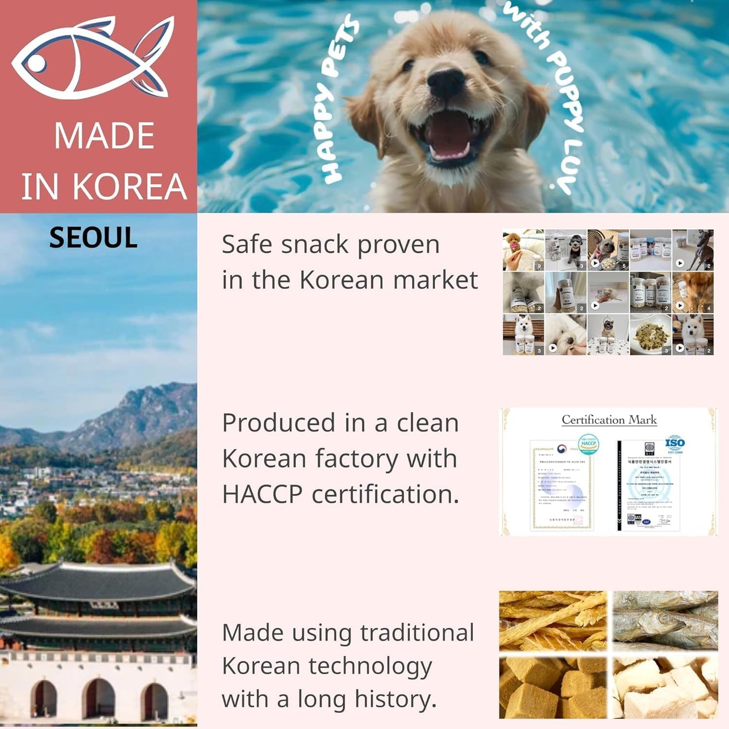 Puppyluv Treat - Freeze Dried Pollock Dog & Cat Treats, Wild Caught, Single Ingredient, Natural High Protein & Fish Oil, Grain Free, Gluten Free, 2.8oz