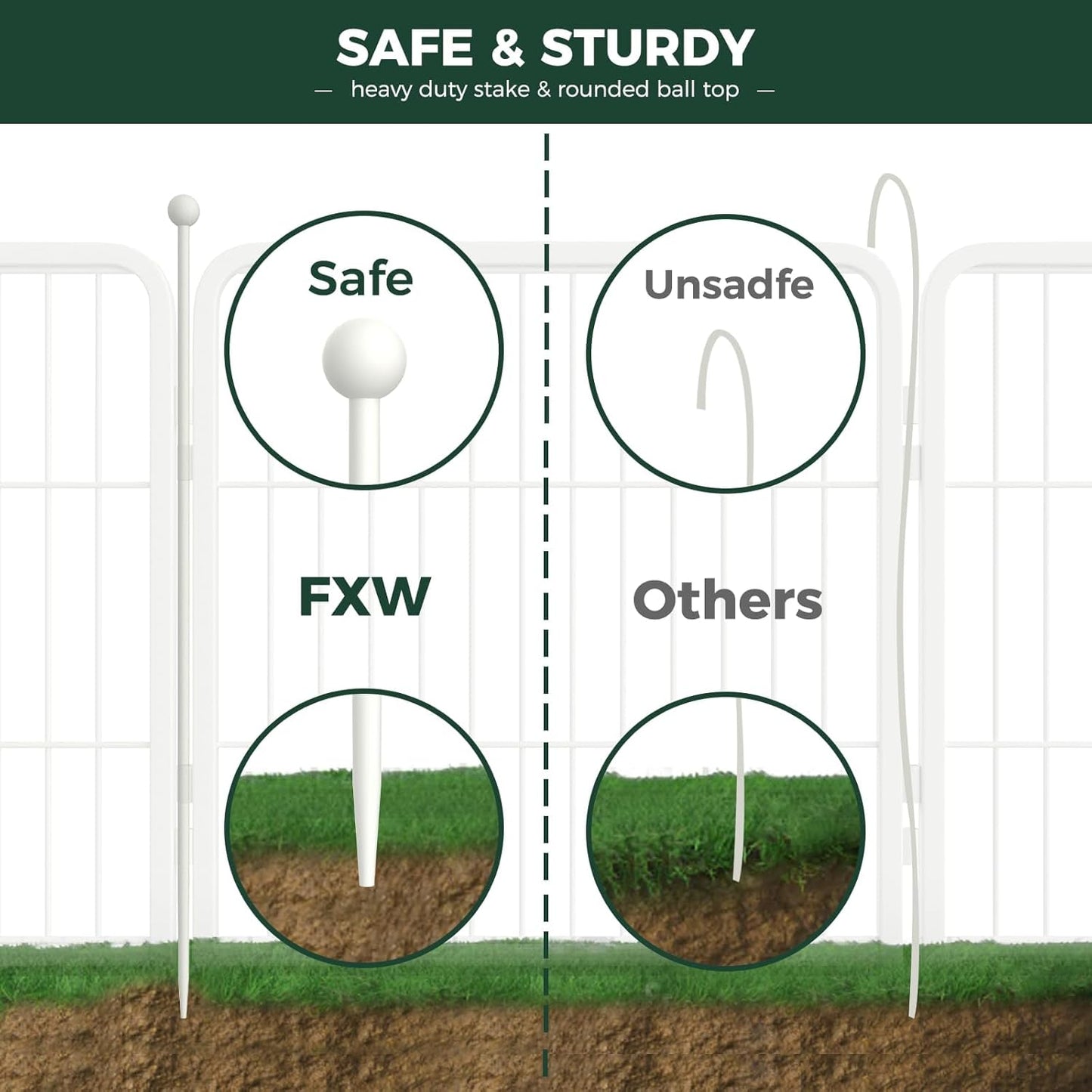 FXW Rollick Unleashed Dog Playpen for Indoor, Yard, RV Camping, 24 inch 16 Panels for Small and Puppy Dogs, White│Patented