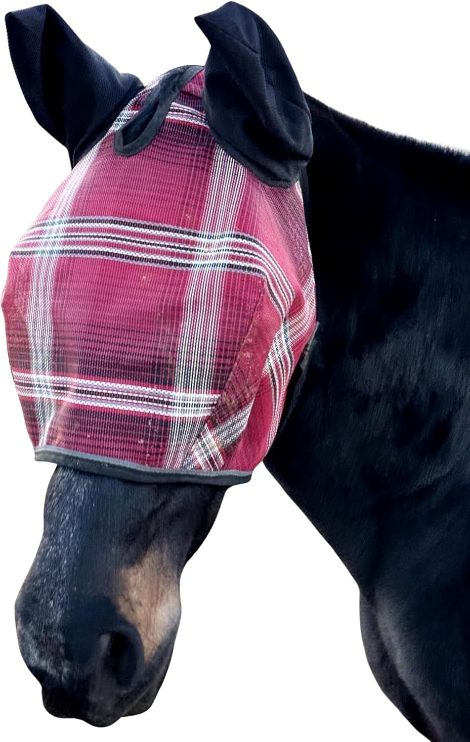 Kensington Signature Fly Mask w/Web Trim Soft Mesh Ears & Forelock Opening Size: XL-Lrg.Horse Color: 165 - Merlot