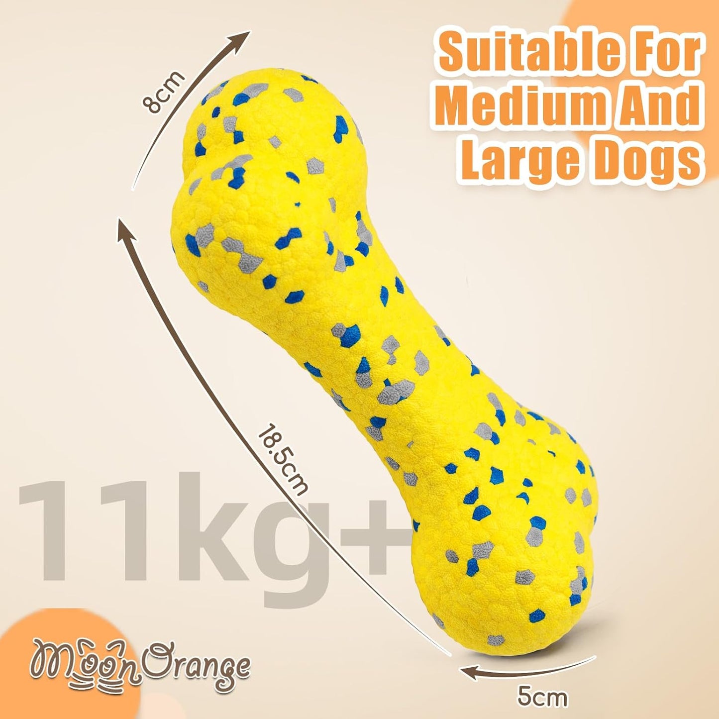 2Pcs Upgrade Bone Dog Balls+Rugby Dogs Toys for Aggressive Chewers, Indestructible Tennis Balls for Dogs (Blue+Yellow)