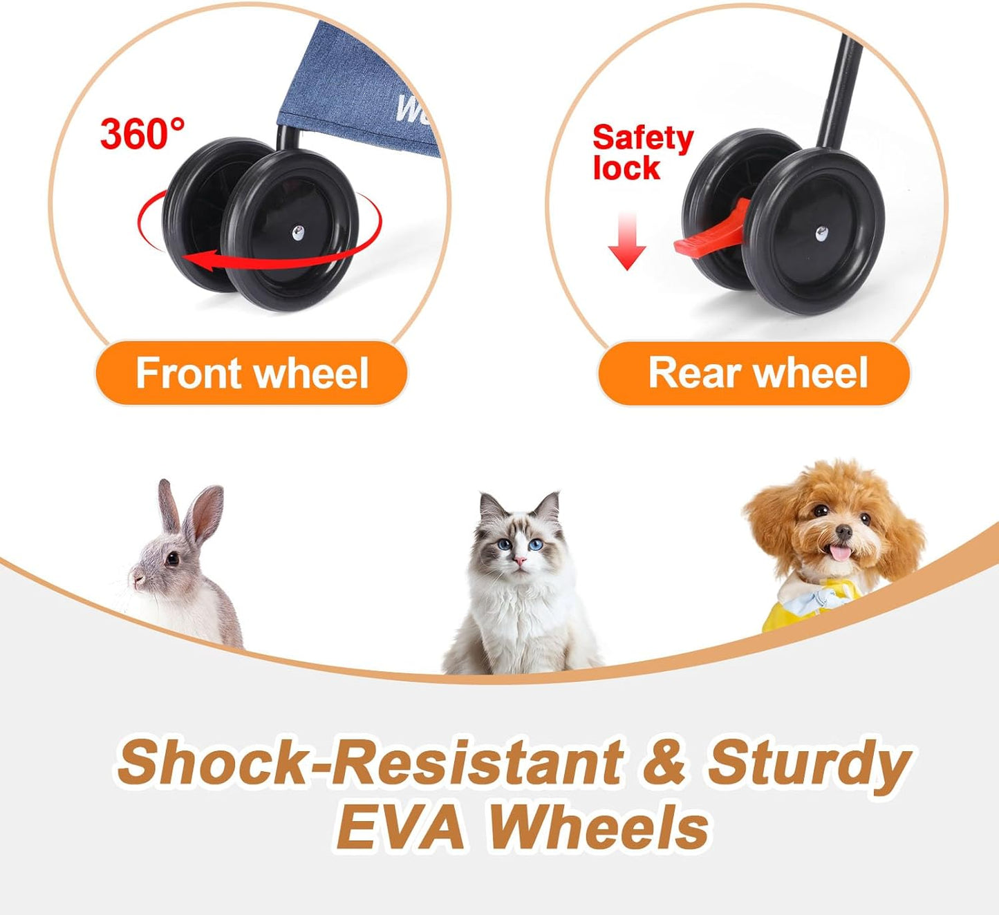 Wedyvko Travel Portable Dog Stroller, Pet Stroller for Small Puppy Dogs & Cats, Up to 33 lbs, Navy Blue