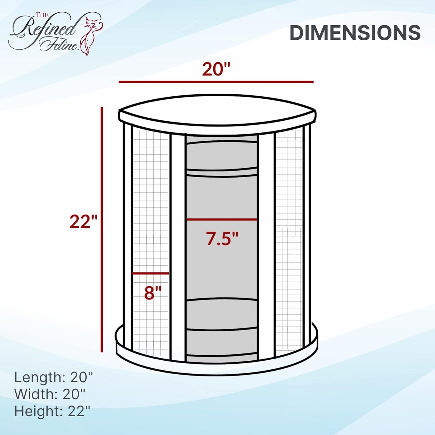 THE REFINED FELINE Purrrrfect End Table Cat Bed Cave in Black Espresso, Multipurpose Wood Cat Furniture Nightstand, Easy to Clean Covered Cat Bed with Replaceable Scratching Post & Washable Cushion