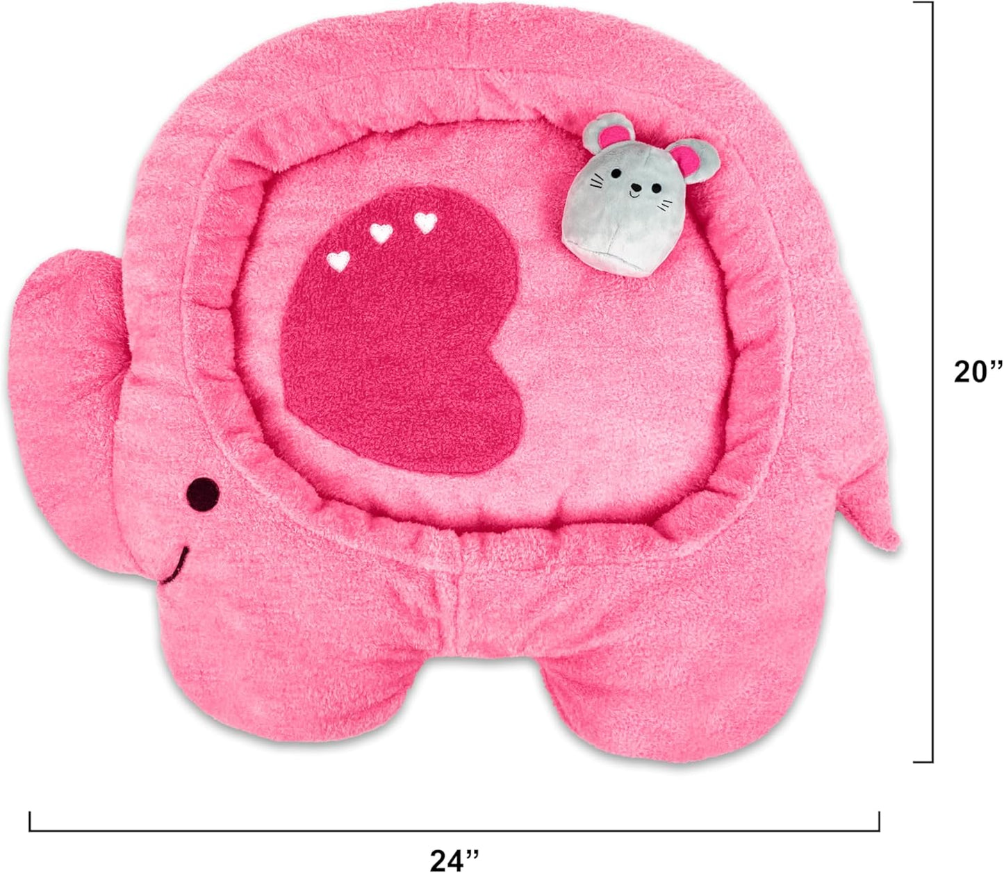 TONBO Soft Plush Small Cute and Cozy Nature Dog Cat Bed, Washer and Dryer Friendly (Elephant)